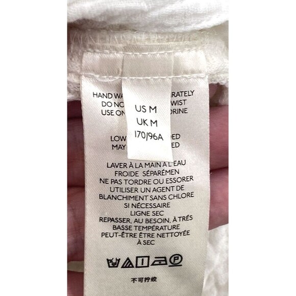 We The Free People Oversize Top M Cream Cotton Button Fray Pillowy Cover Up - Picture 8 of 13